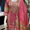 Multi Color Embroidered Satin Silk Kurti Set.