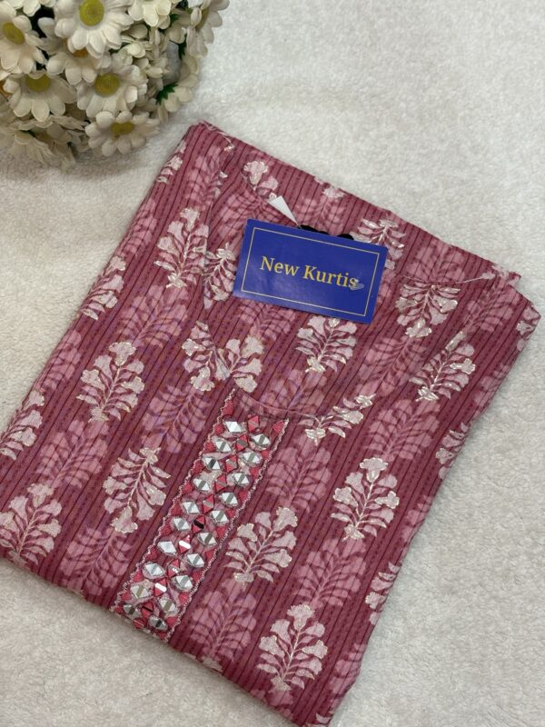 Premium Floral Pink And White Kurti for Casual Wear 