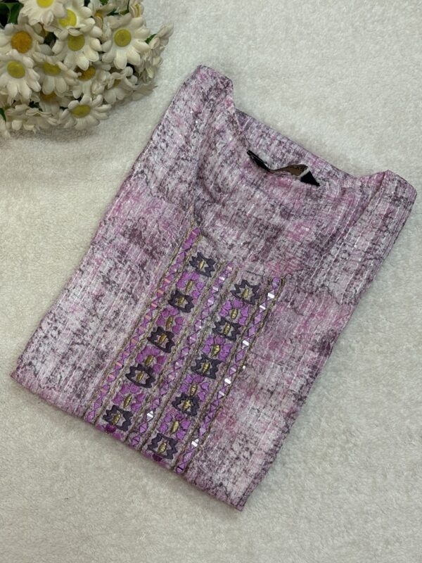 Premium Floral Light Purple Kurti for Casual Wear