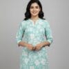 Refreshing Flower Print Short Kurti