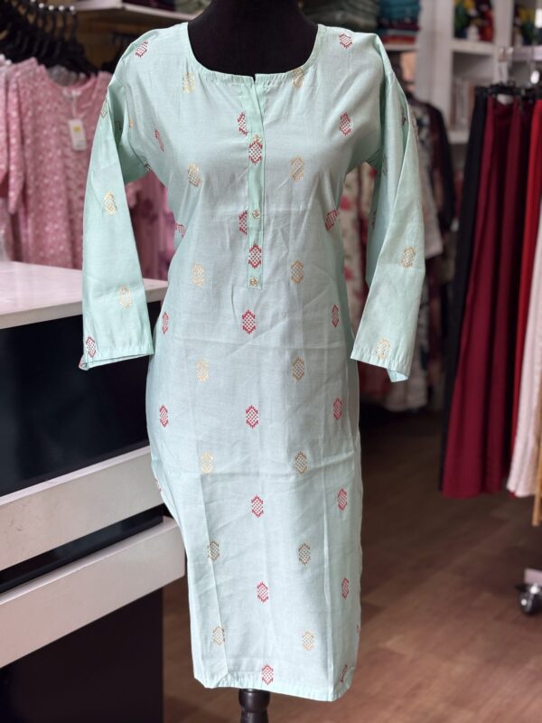 Baby Blue Round Neck Casual Wear - Image 2