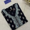 Navy Blue V Neck Straight Kurti