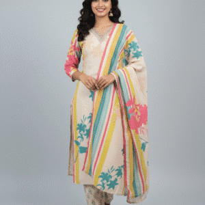 Designer Floral Multicolor Kurti Set