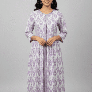 Purple And White Charming Anarkali Kurti