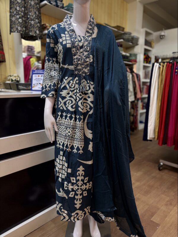 Block Print Designs Plus Size Set Kurti - Image 2