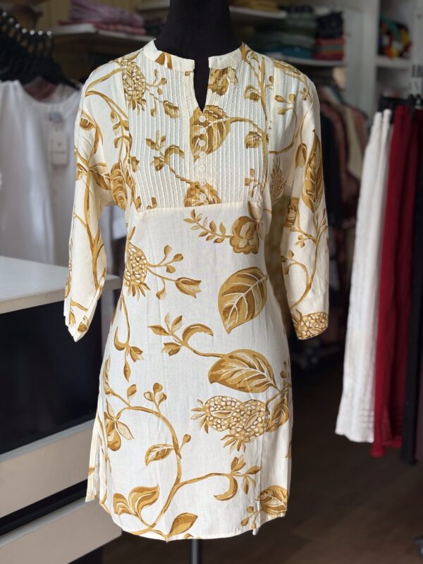 Beautiful Cream Color Short Kurti