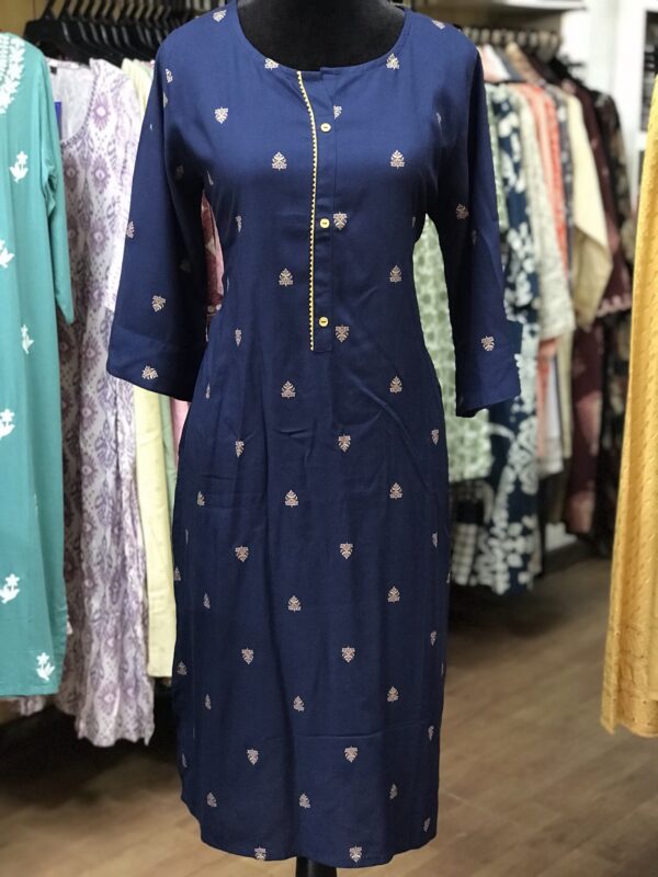 Royal Blue Cotton Casual Wear - Image 2