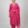 Dark Pink Floral Cotton Set