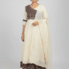 Embroidered Cream Anarkali Full Set