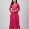 Dark Pink Embroidered Anarkali Kurti