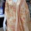 Floral Peach Cotton Kurti Set