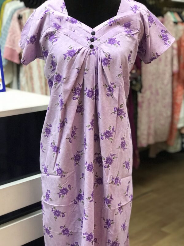 Flower Print Cotton Night Wear - Image 3