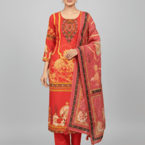 Rajasthani Angrakha Red Set Kurti
