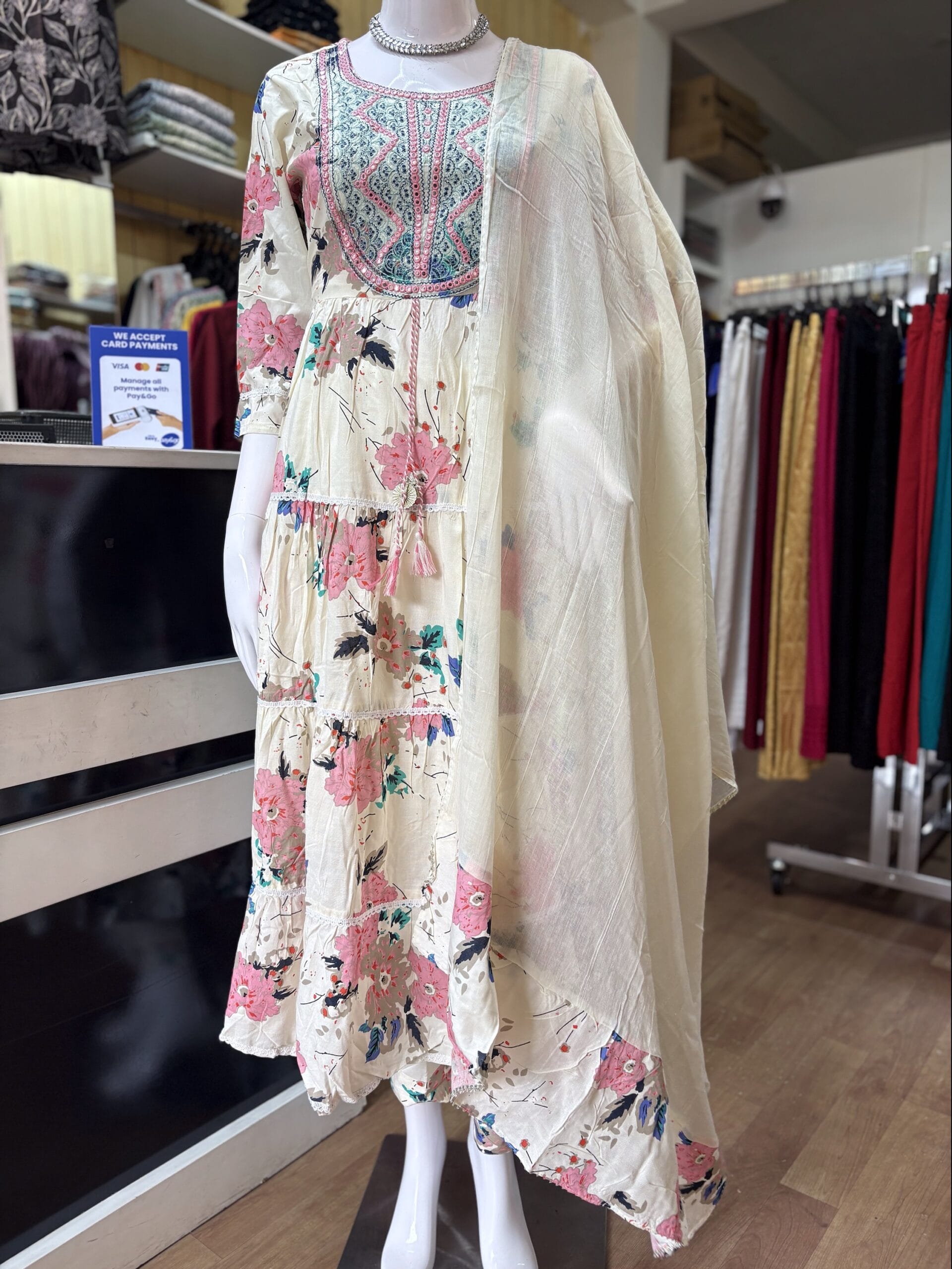 Multicolor Anarkali Full Set Kurti