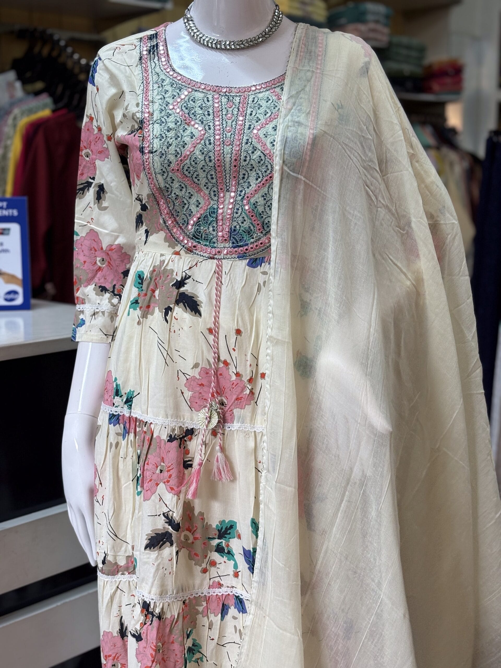 Multicolor Anarkali Full Set Kurti