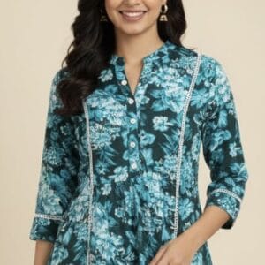 Floral A -Line Short Kurti