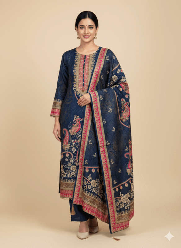 Pure Crepe Rajisthani Plus Size Set
