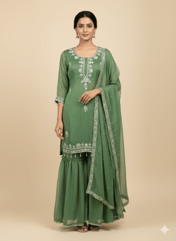 Chinon Hand Work Sharara Set