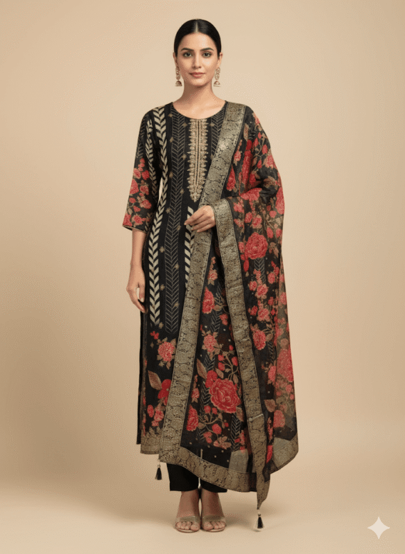 Stunning Crepe Silk Pakishtani Set