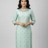 Round Neck Light Blue Casual Wear