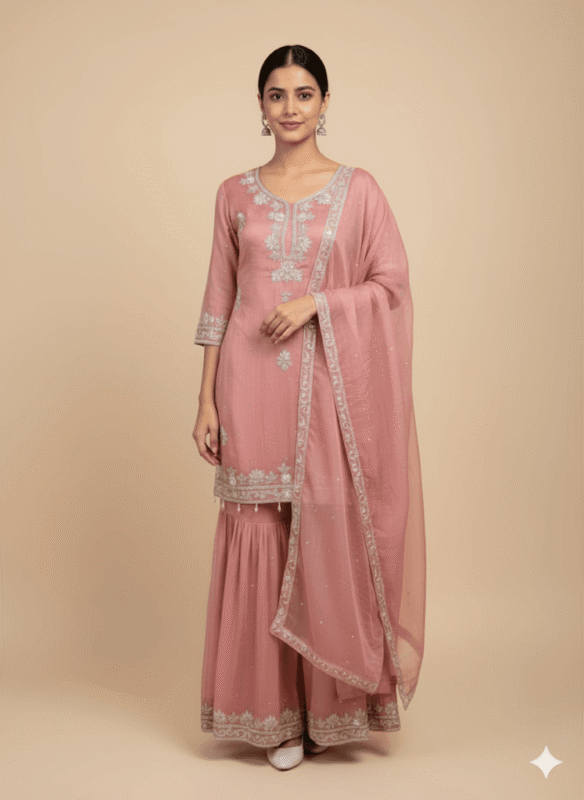 Chinon Hand Work Sharara Set
