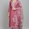 Onion Pink Embroidered Set Kurti