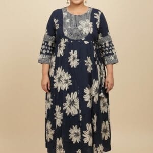 Elegant Plus size floral Anarkali