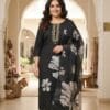Black Big Flower Straight Cut Plus Size Set Kurti Sri Lanka