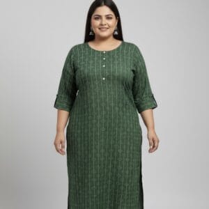 Olive Green Plus Size Casual Wear