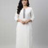 Off White Cotton Casual Wear