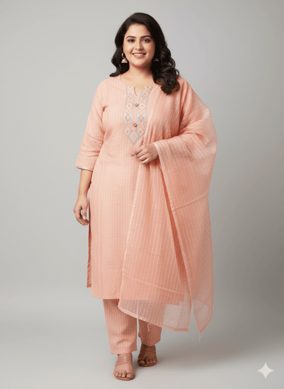 Elegant Glow Plus Size Set Kurti