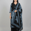 Navy Bloom Cotton Ensemble Set Kurti