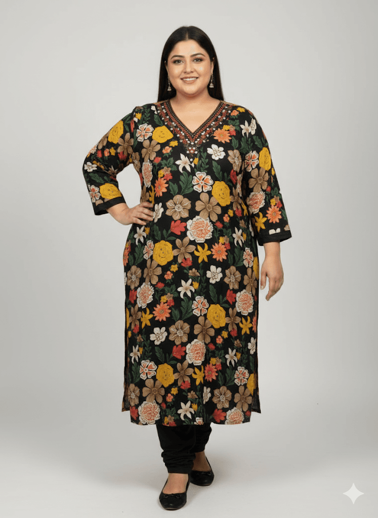 Midnight Bloom Plus Size Co-ord Set