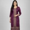 Royal Plum Glow Traditional Kurti