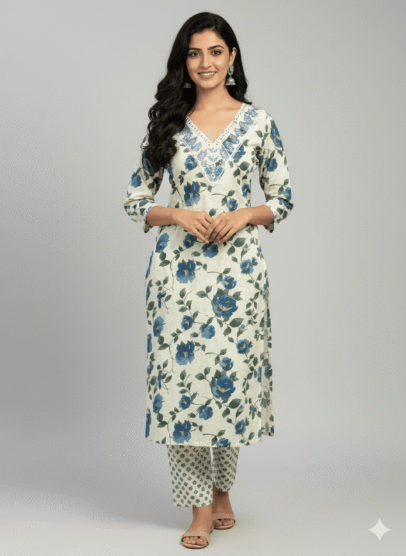 Ocean Pearl Two Piece Set Kurti