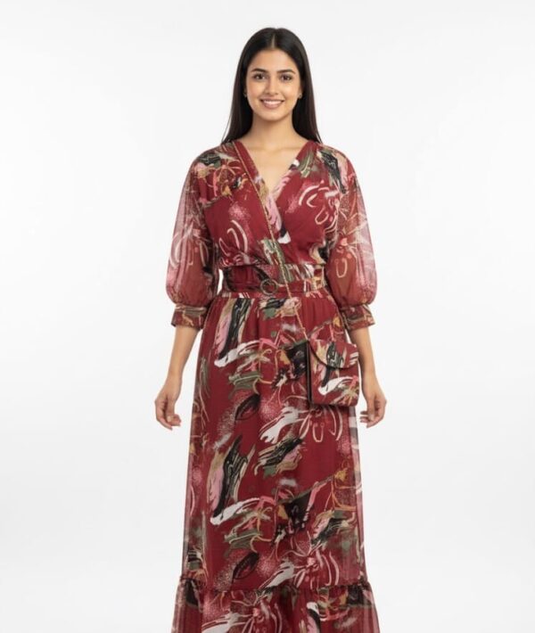 Beautiful Printed Georgette Western Frock