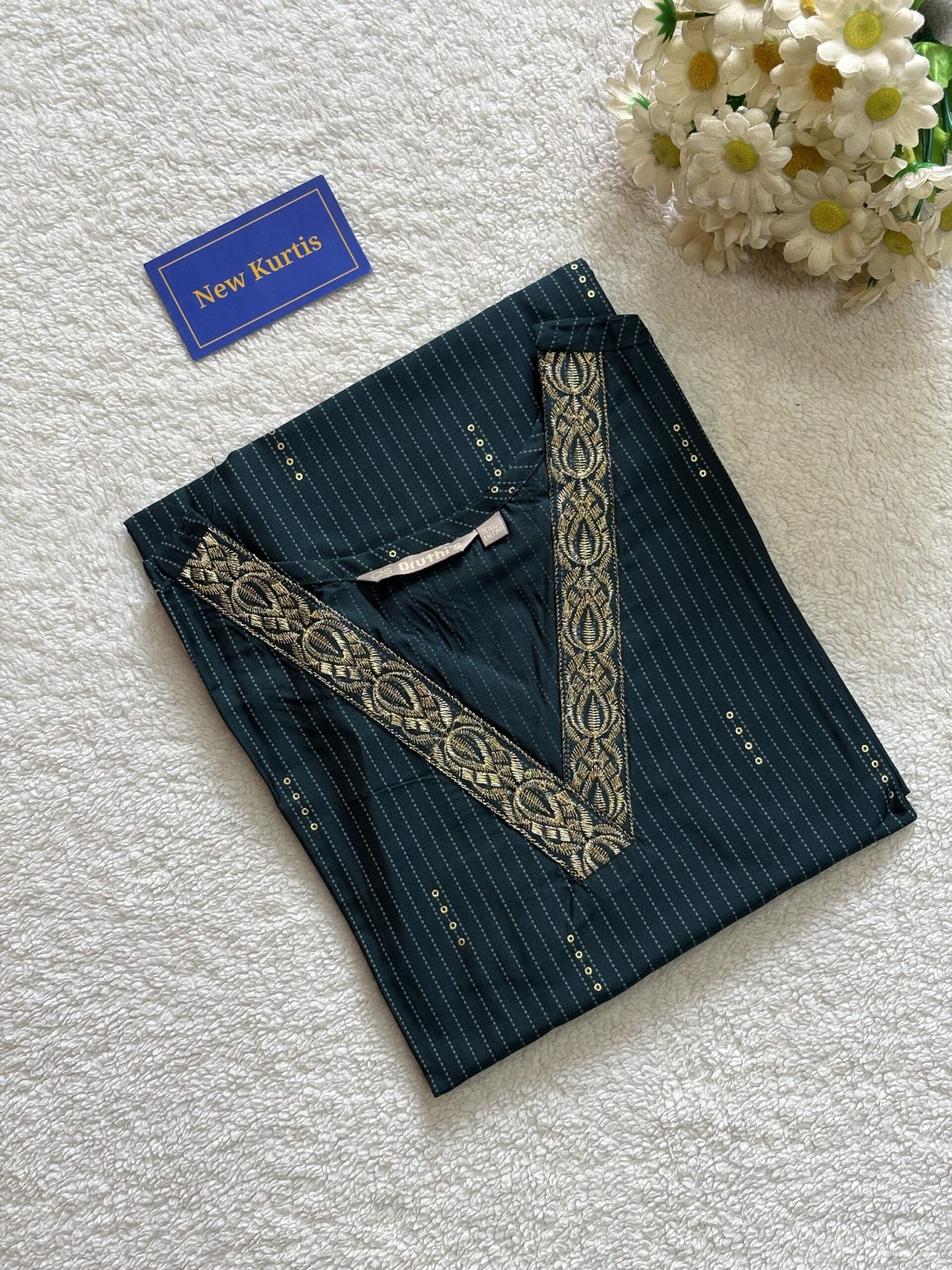 Bottle Green V- Neck Casual Wear