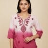Dark Pink Chikankary Kurti