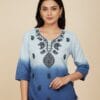 Blue Embroided Short Kurti