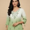 Green Chikankary Short kurti