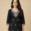 Black Embroided Short Kurti