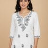 White Embroided Short Kurti