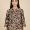 Black Printed Casual Short Kurti