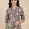 Brown And Blue Short Kurti