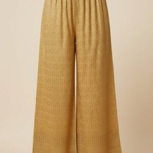 Skin Color Embroidered Plazzo Pants