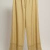 Skin Color Embroidered Plazzo Pants