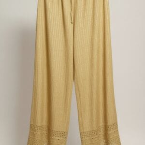Skin Color Embroidered Plazzo Pants