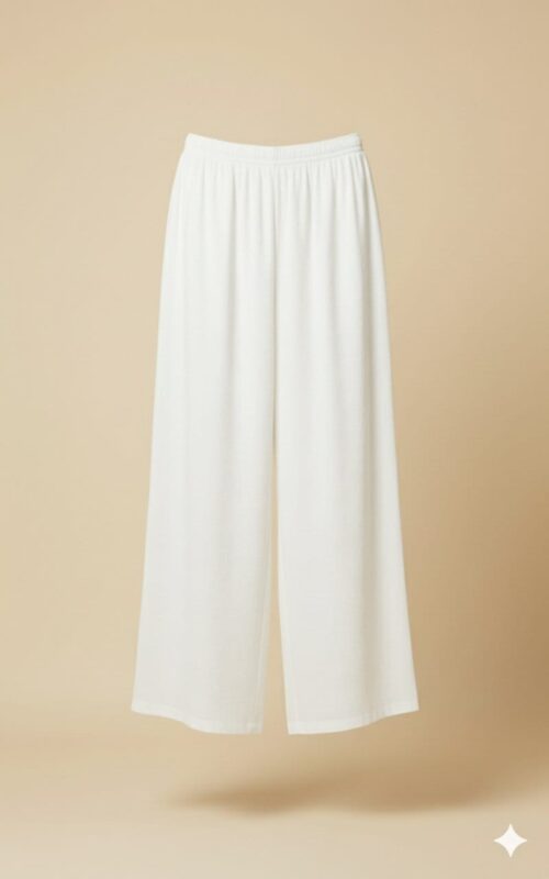 plain White Color Plazzo Pants