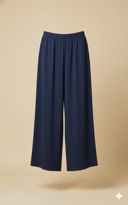 Plain Navy Blue Plazzo Pants