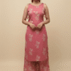 Sleeveless Pink And White Co-ord Set